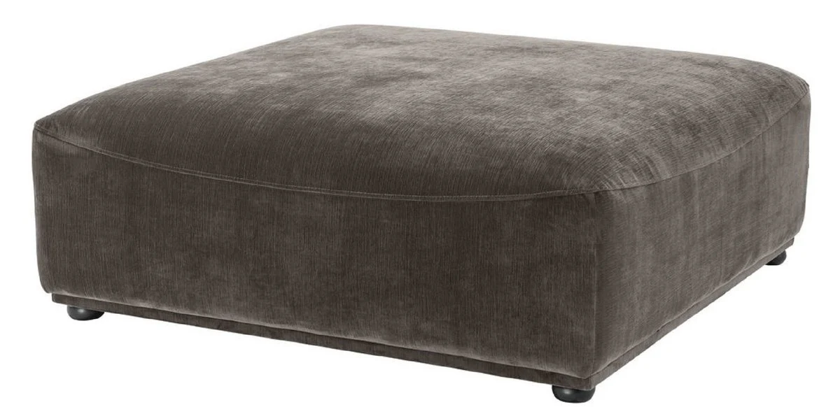 Casa Padrino taburete de lujo gris / negro 109 x 109 x H. 42 cm - Taburete de 4 Esquinas - Muebles de Lujo