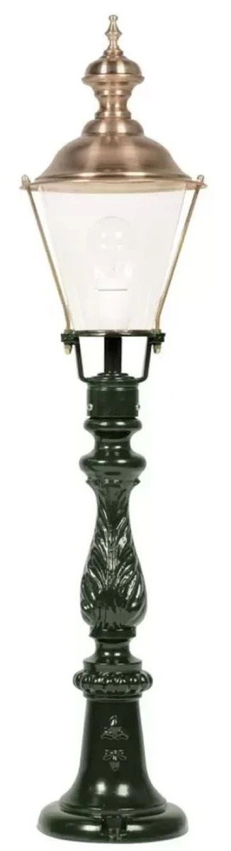 Casa Padrino lámpara de pie de jardín Art Nouveau verde / cobre Ø 22 x A. 90 cm - Farol de jardín - Lámpara de jardín - Iluminación de jardín nostálgico - Luces de jardín nostálgico