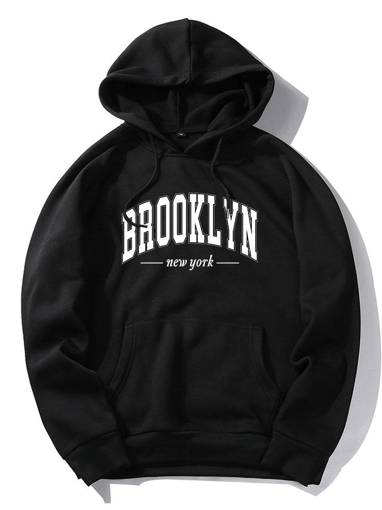 Brooklyn Letter Print Hoodie