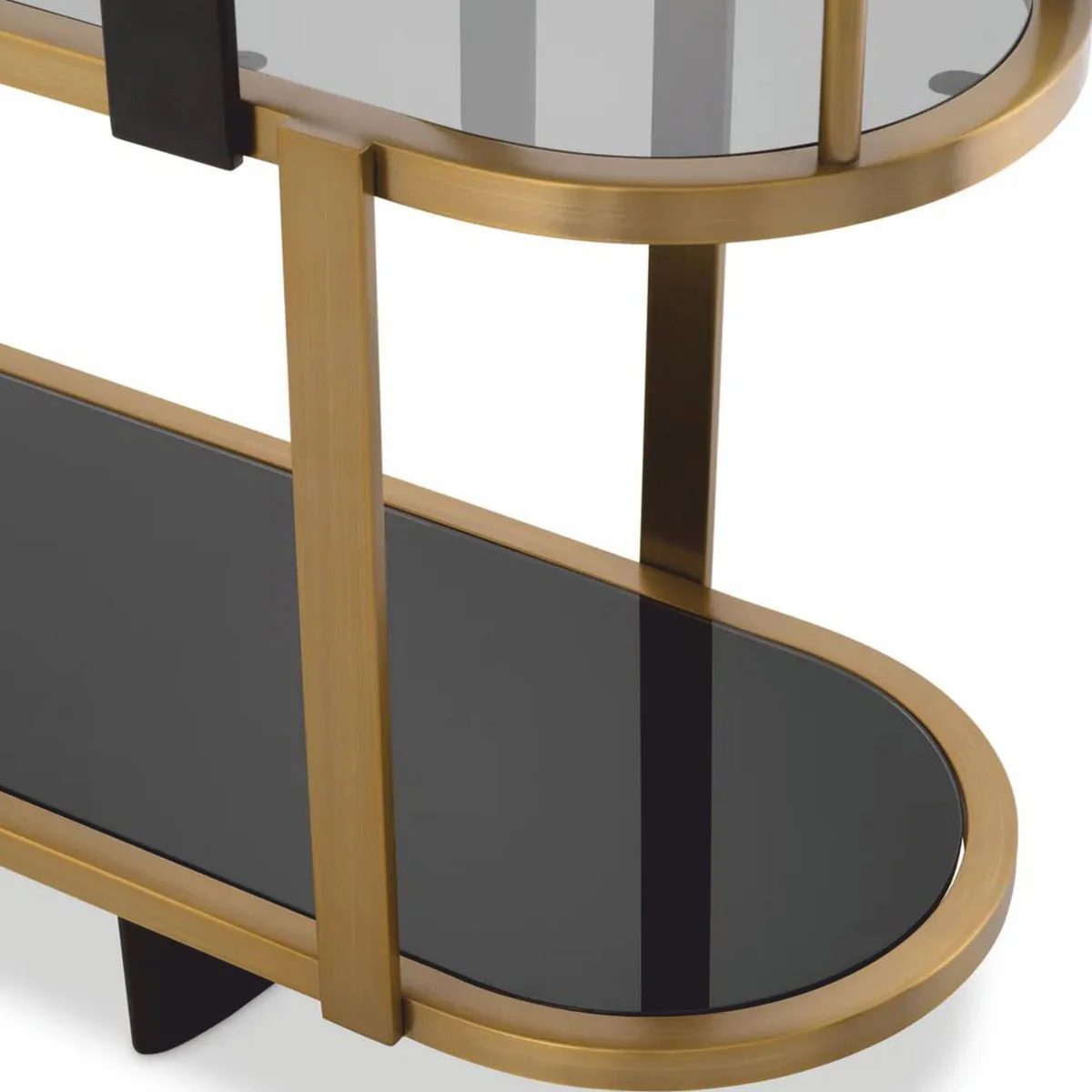 Casa Padrino consola de lujo en lat¨®n / negro / gris 180 cm - Muebles de lujo para hoteles