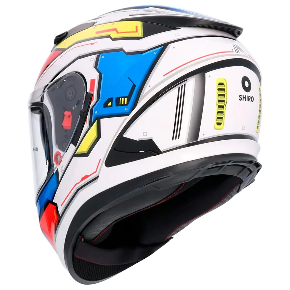 CASCO SHIRO SH-605 SHADOW BLANCO / AZUL / ROJO