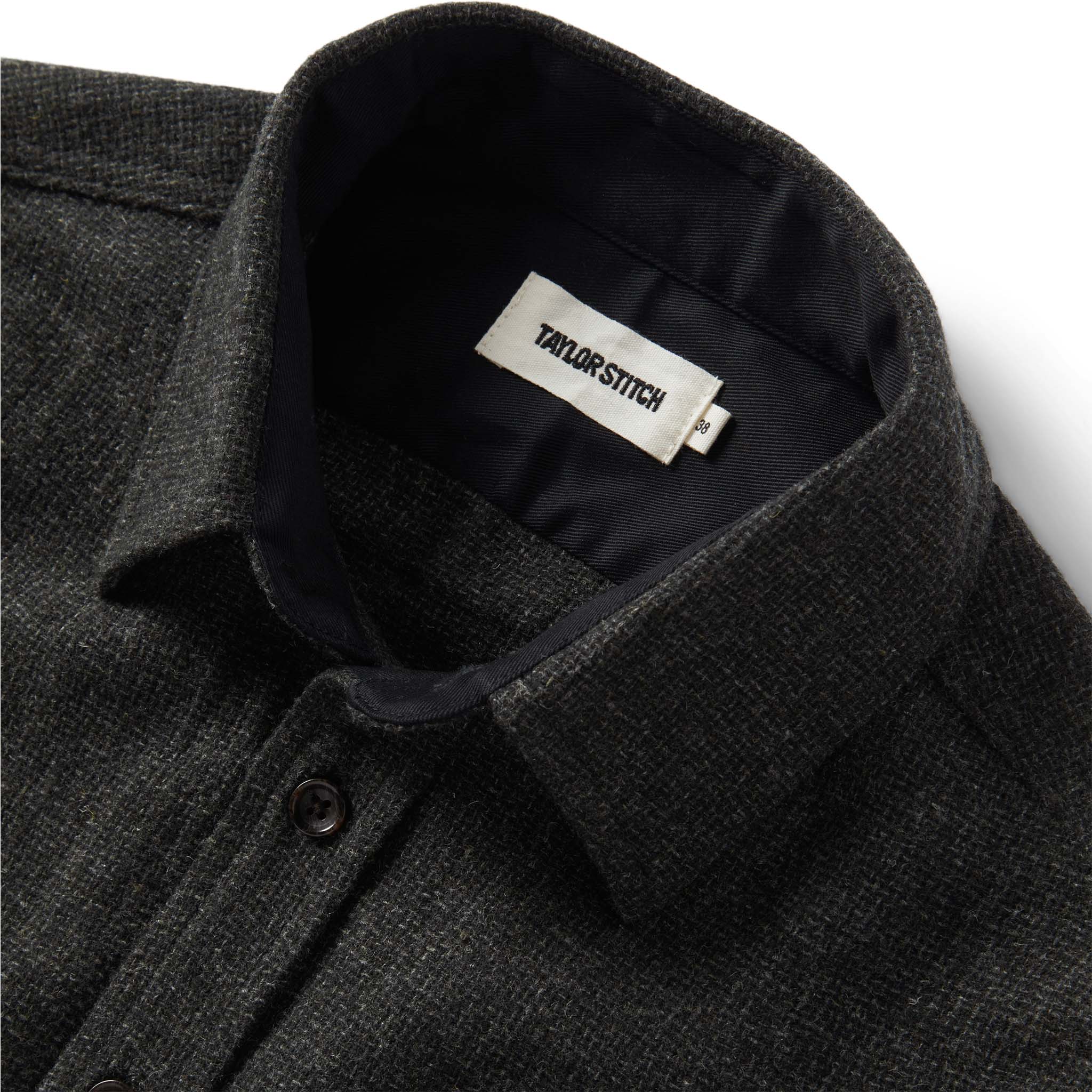 The Service Shirt in Olive Melange Wool