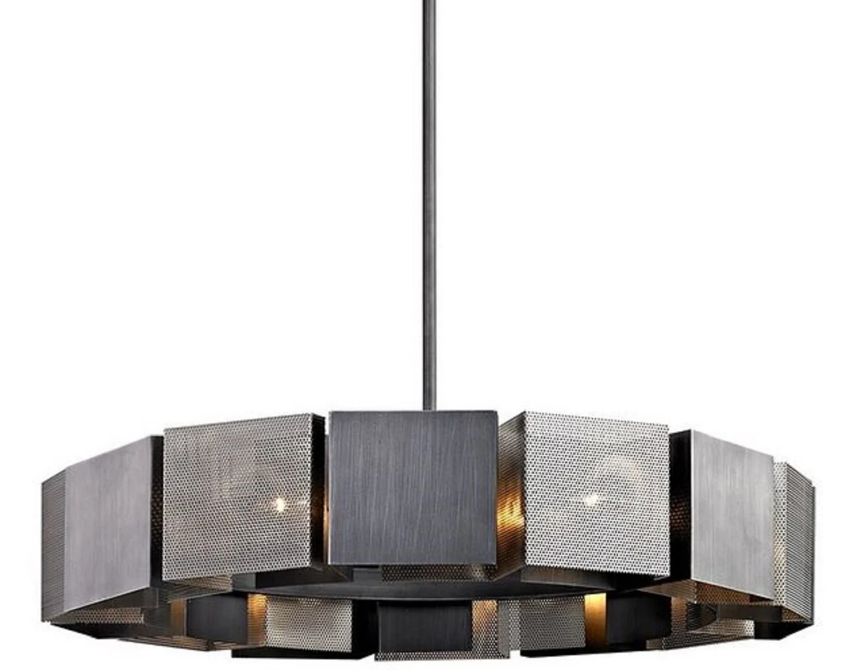 Casa Padrino araña de lujo grafito / plata Ø 92,1 x H. 18,4 cm - Colección de Lujo