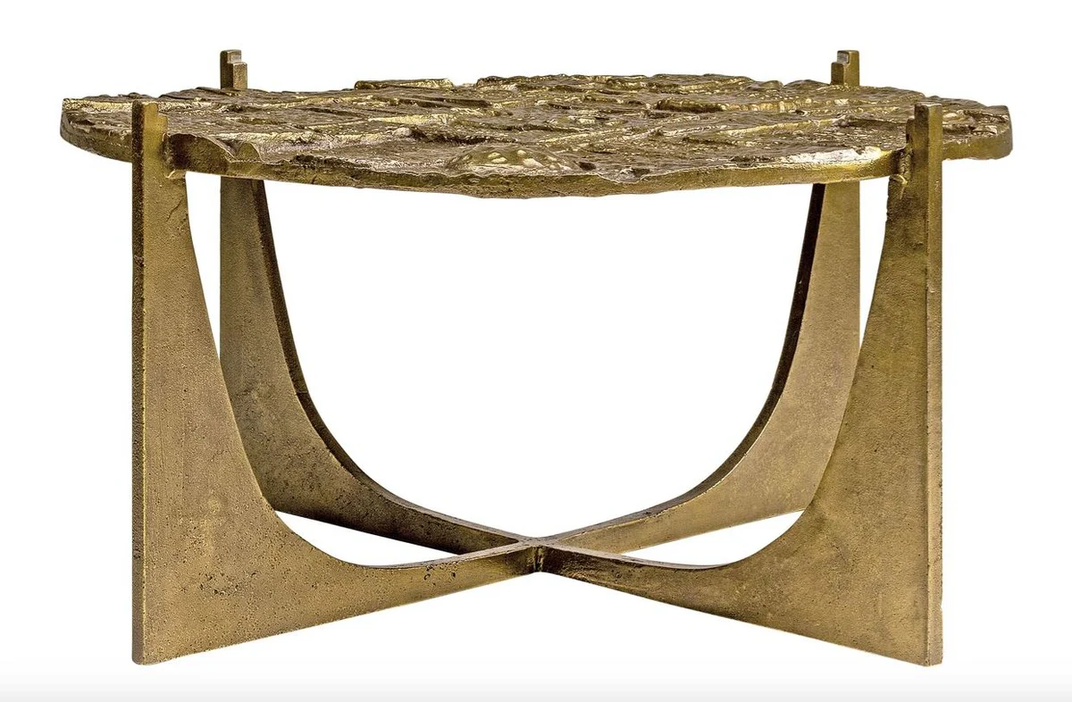 Mesa de centro de lujo Art D¨¦co Casa Padrino bronce 74 x 38 cm - oro con tapa de cristal - mesa Art Design