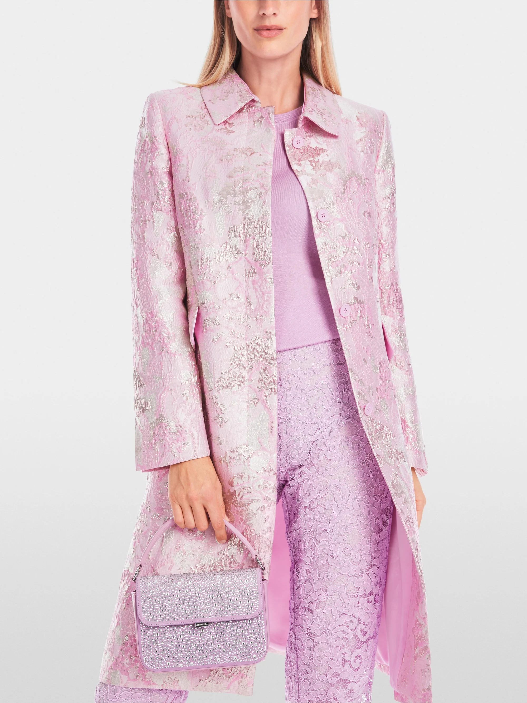 Marc-Cain Short and fitted brocade coat
