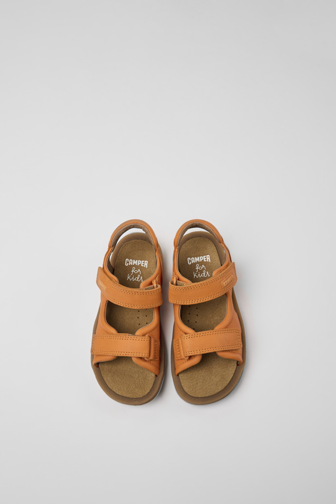 Bicho Orange leather sandals for boys