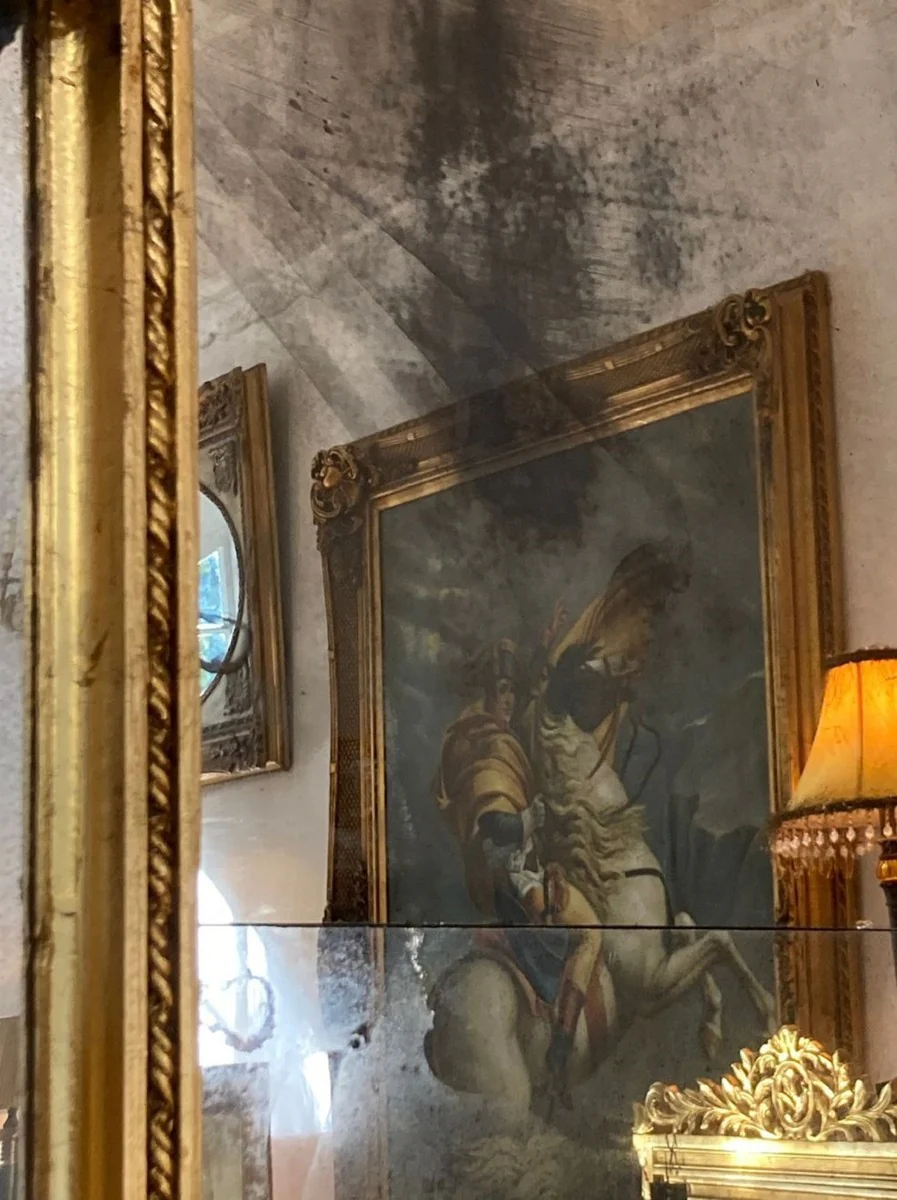 Casa Padrino espejo barroco oro / vidrio de espejo antiguo - Espejo de pared rectangular decoraciones elegantes - Espejo de guardarropa barroco - Espejo de pared estilo barroco - Muebles barrocos