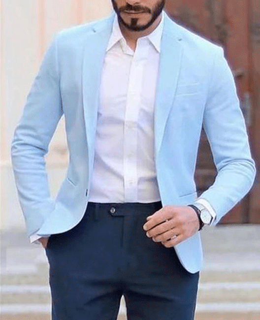 Basics Plain Notch Lapel Pocket Two Button Loose Blazer