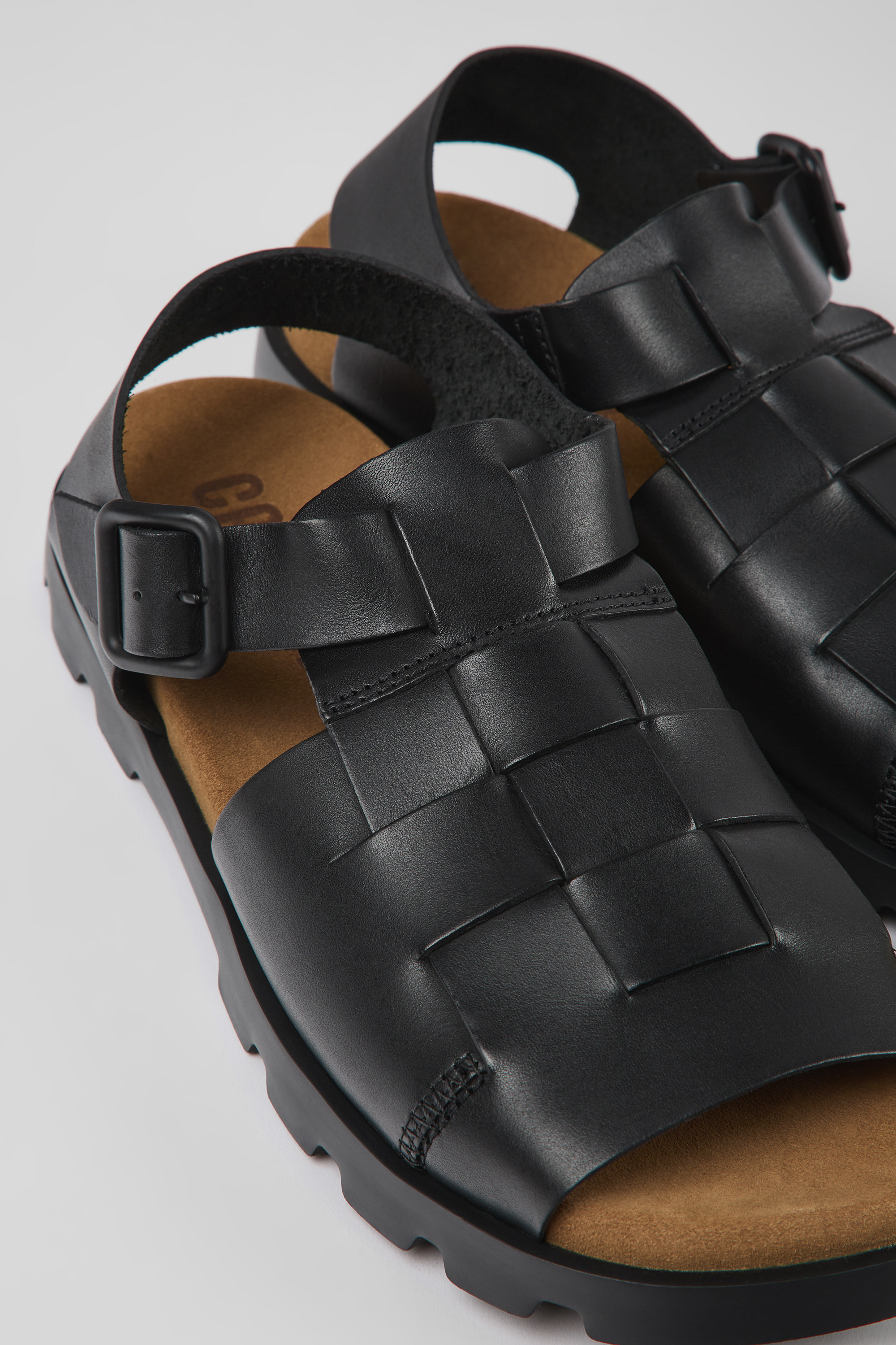 Brutus Sandal - Black leather sandals for men