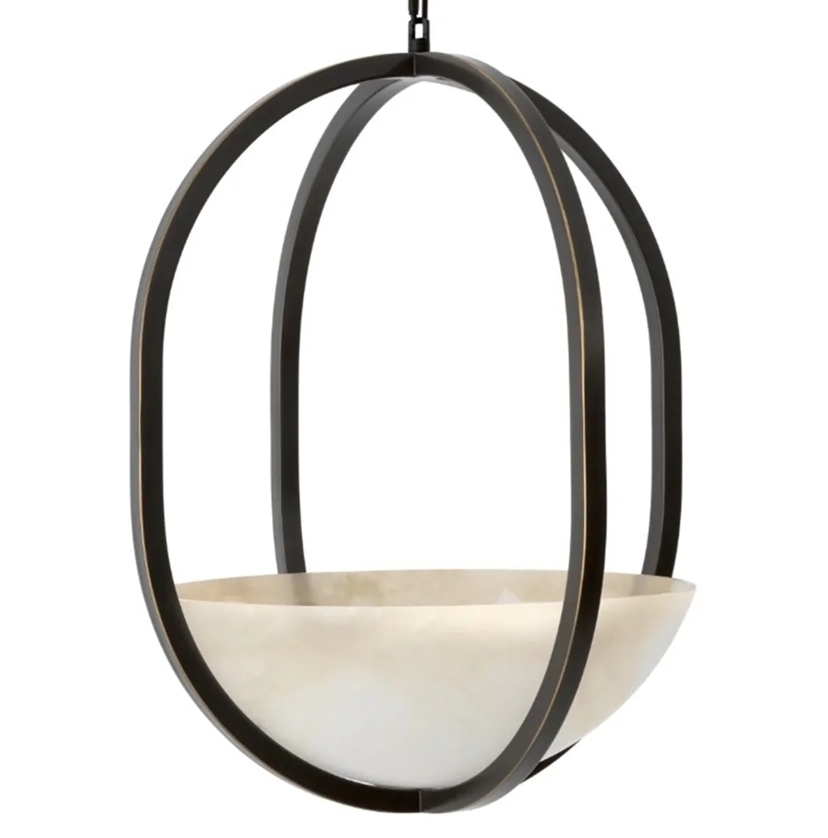 Casa Padrino l¨¢mpara colgante de lujo acabado resaltado bronce / alabastro ? 49 cm x A. 60 cm