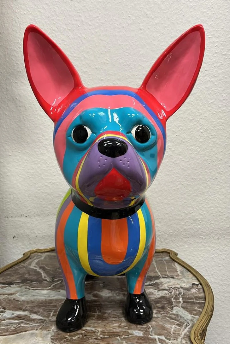 Casa Padrino figura decorativa de lujo Perro chihuahua colorido A. 55 cm - Escultura decorativa resistente a la intemperie - Decoración salón - Decoración de jardín - Figura decorativa de animal