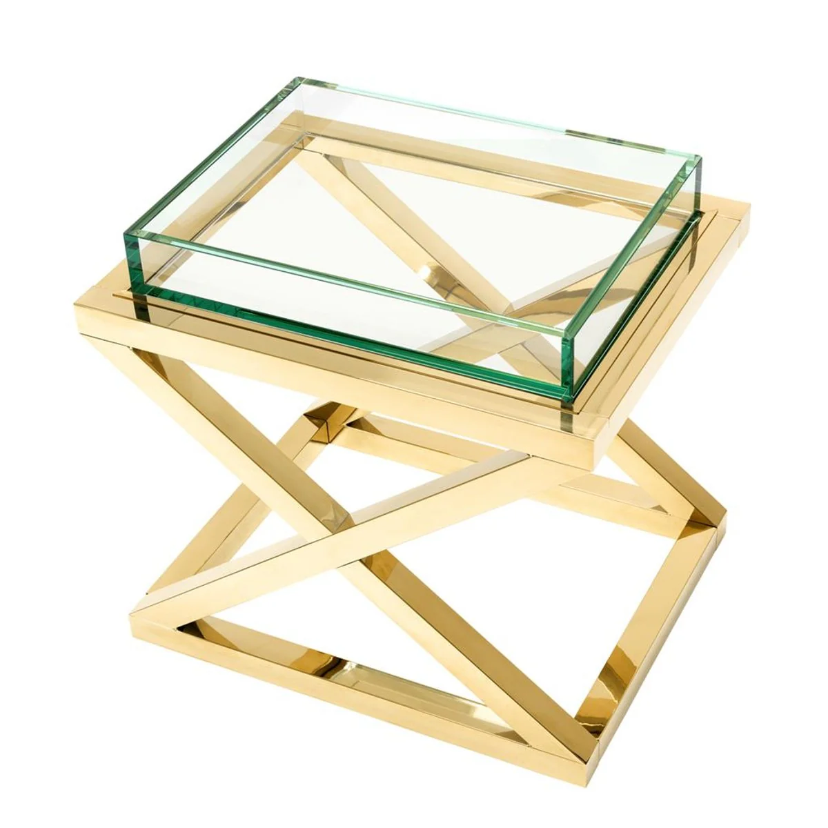 Mesa de centro / mesa de centro de lujo Casa Padrino dorado 61 x 48 x h 58.5 cm - Muebles de hotel