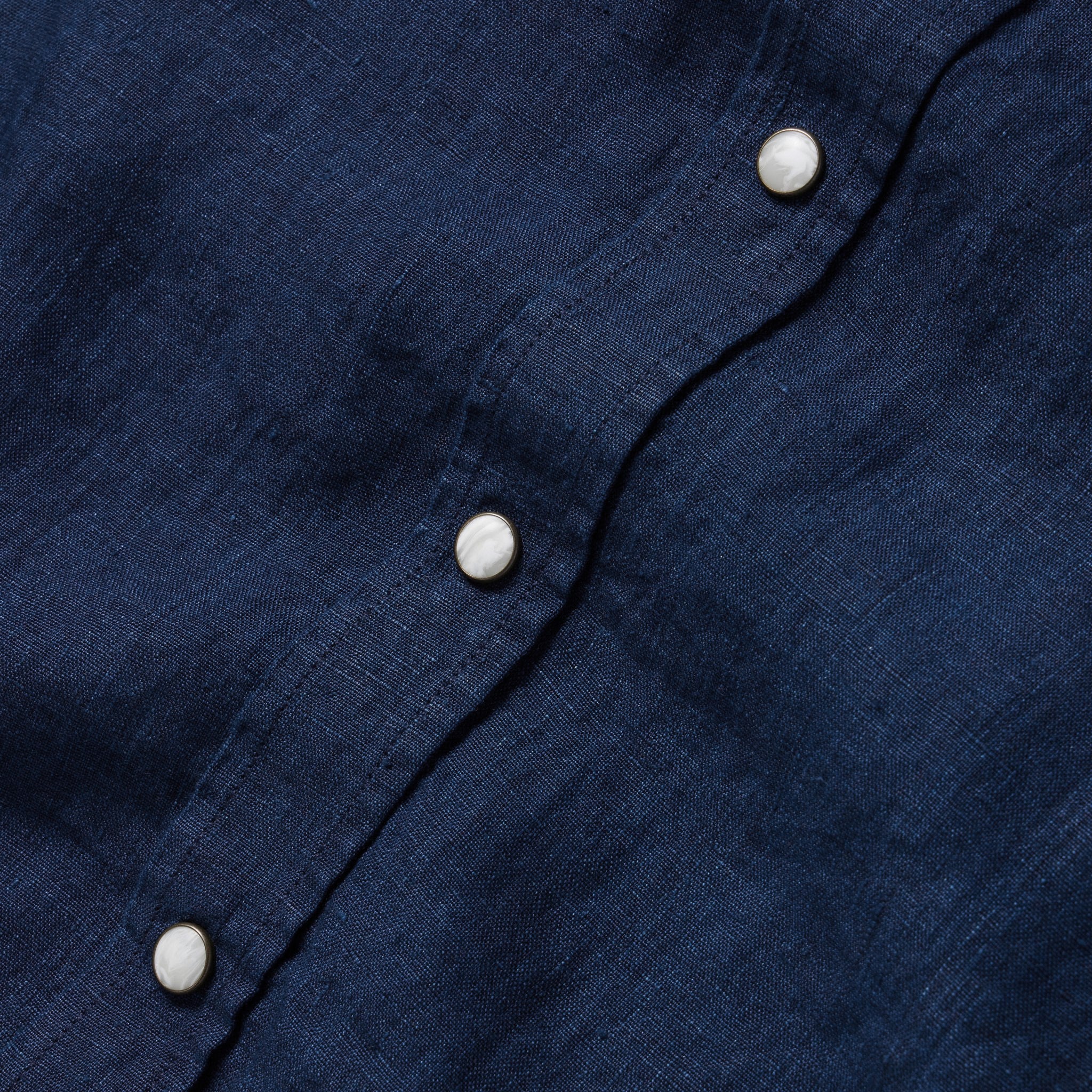 The Short Sleeve Western in Indigo Linen