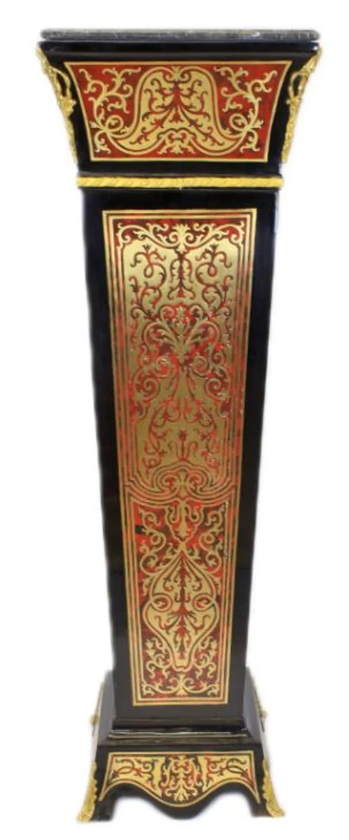 Magnificent large Casa Padrino baroque column Boulle with marble slab