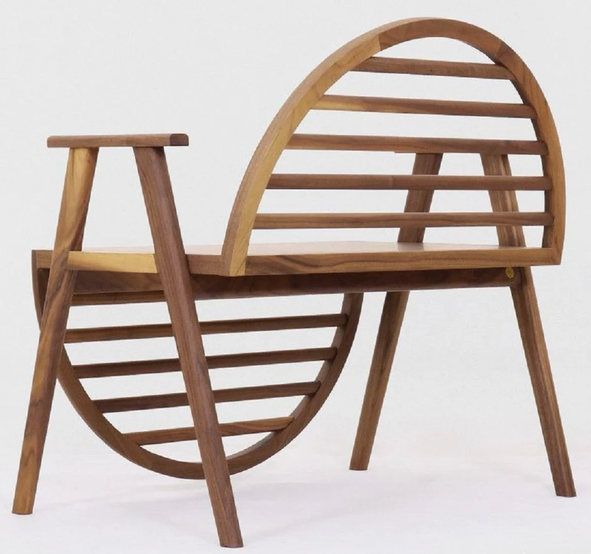 Casa Padrino banco de lujo marrón 86 x 58 x A. 81 cm - Banco de madera maciza con reposabrazos - Muebles de Terrazas de Jardín de Gastronomía