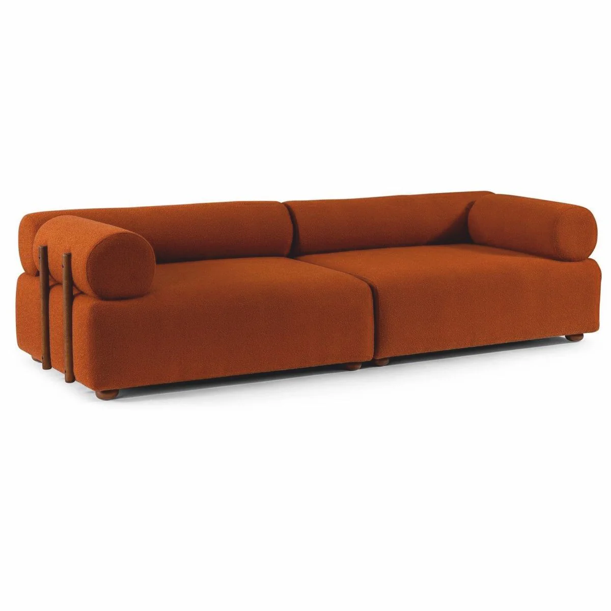 Casa Padrino sof¨¢ de lujo naranja / marr¨®n 260 cm - Sof¨¢ modular de sal¨®n