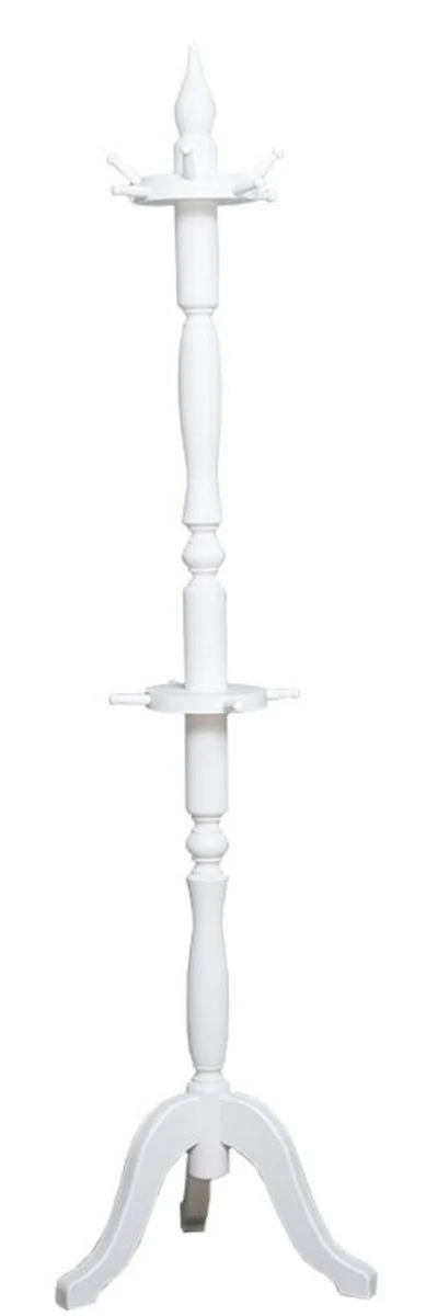 Casa Padrino perchero de estilo campestre blanco Ø 59 x A. 200 cm - Perchero de madera maciza - Mueble armario de madera maciza - Mueble armario estilo campestre