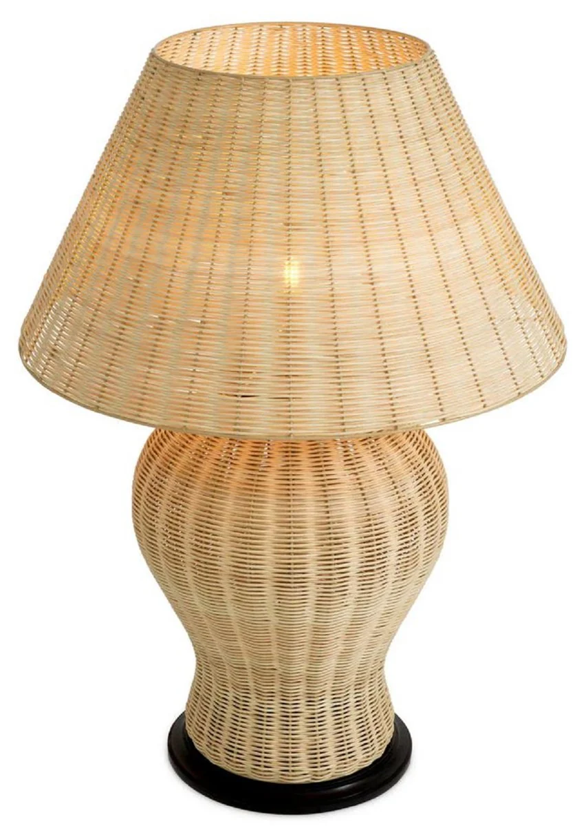 Casa Padrino l¨¢mpara de mesa de rat¨¢n de lujo natural / negro ? 66,5 x A. 96,5 cm