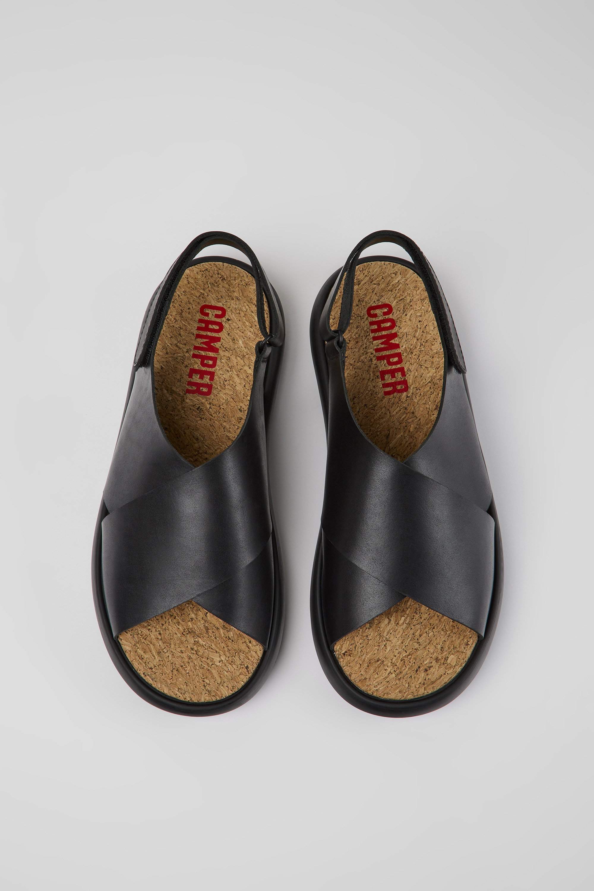 Pelotas Flota - Black leather sandals for men