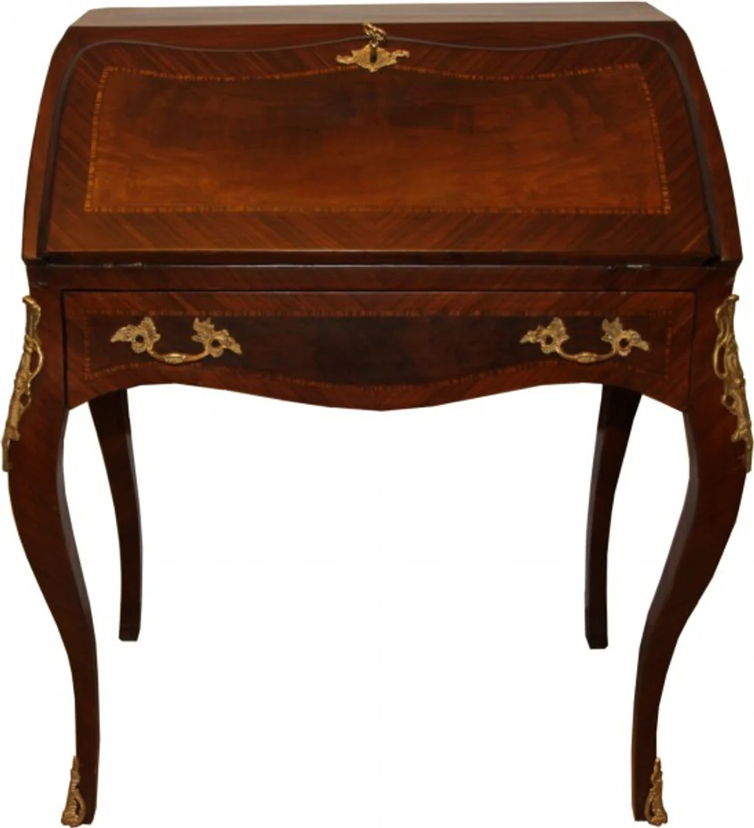 Casa Padrino Baroque Secretary Brown Mahogany inlaid W 74 x H 91 x D 38 cm secretary antique style