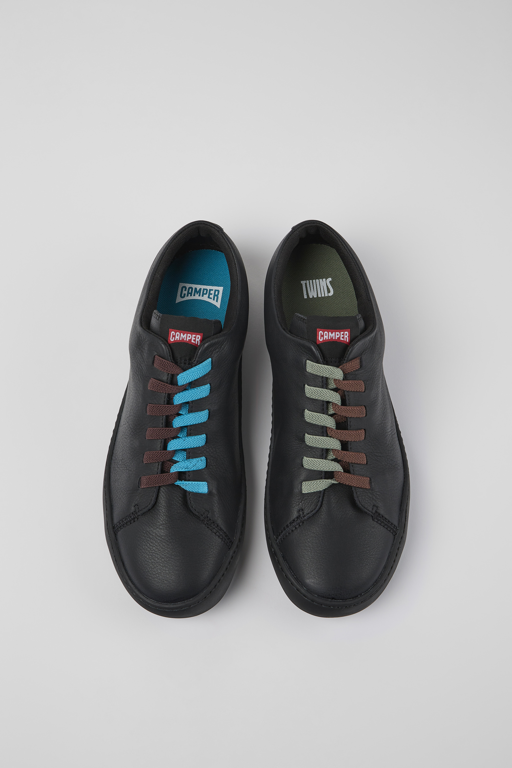 Twins - Black leather sneakers for men