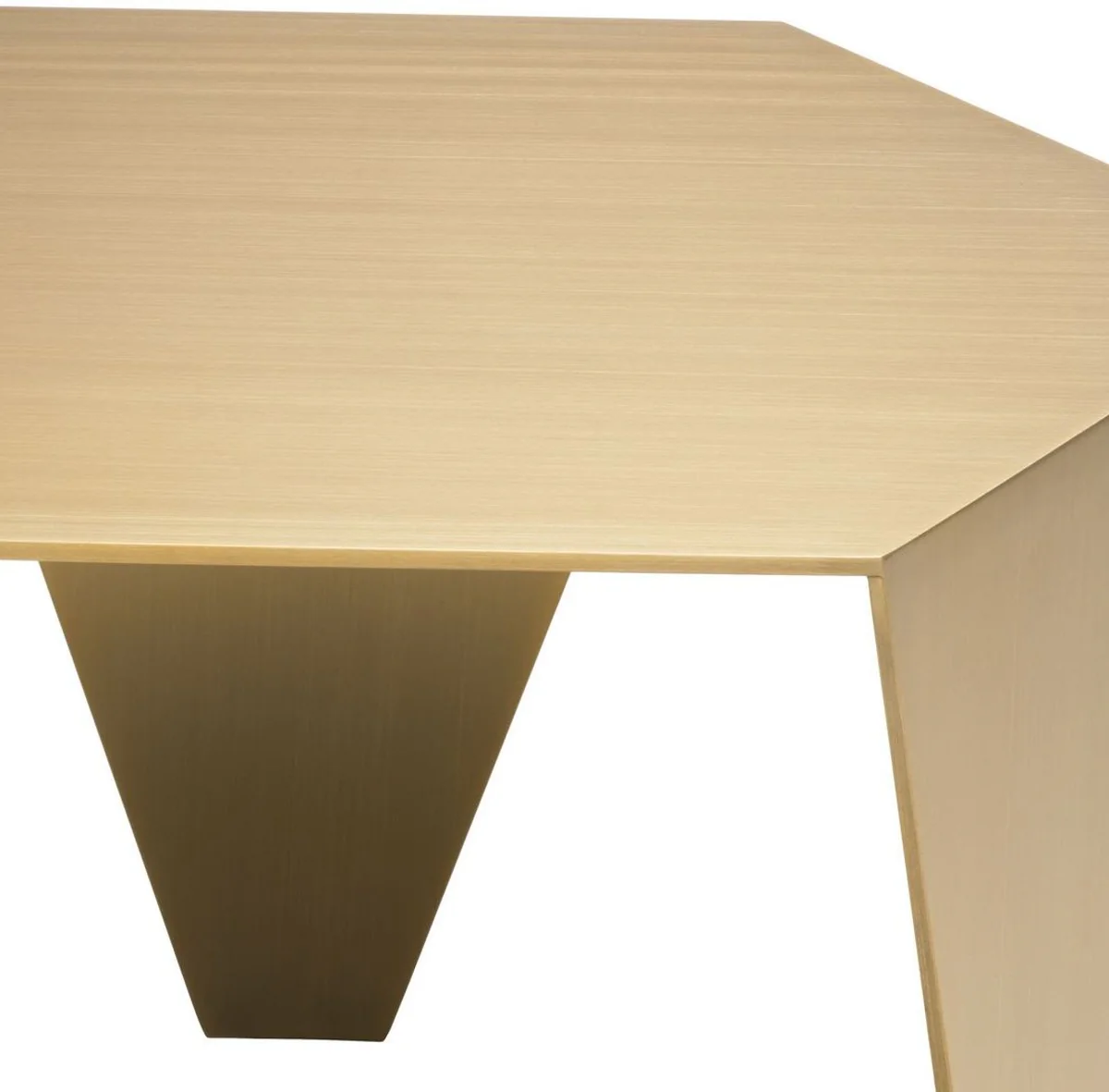 Casa Padrino mesa auxiliar de lujo lat¨®n 57,5 ??x 50 x A. 34,5 cm - Mesa de acero inoxidable de 6 angular - Muebles de sal¨®n de lujo - Calidad de Lujo