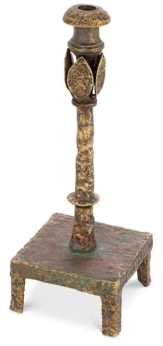 Casa Padrino portavela de lujo lat¨®n vintage 15 x 15 x A. 41 cm - Portavela de metal - Accesorios de decoraci¨®n para hoteles y restaurantes - Calidad de lujo