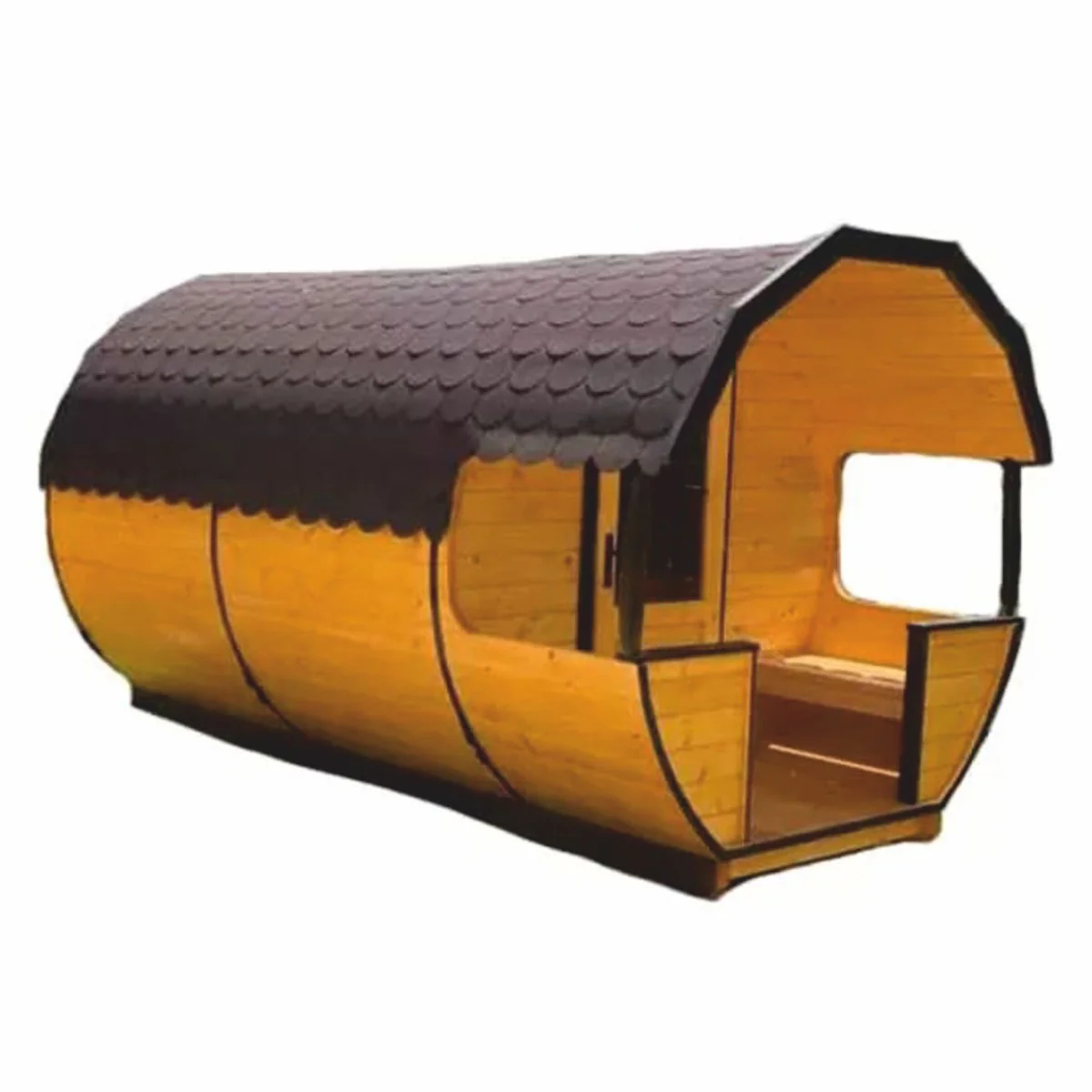 Casa Padrino sauna exterior de lujo natural / negro 400 x 220 cm - Sauna de jard¨ªn de madera maciza