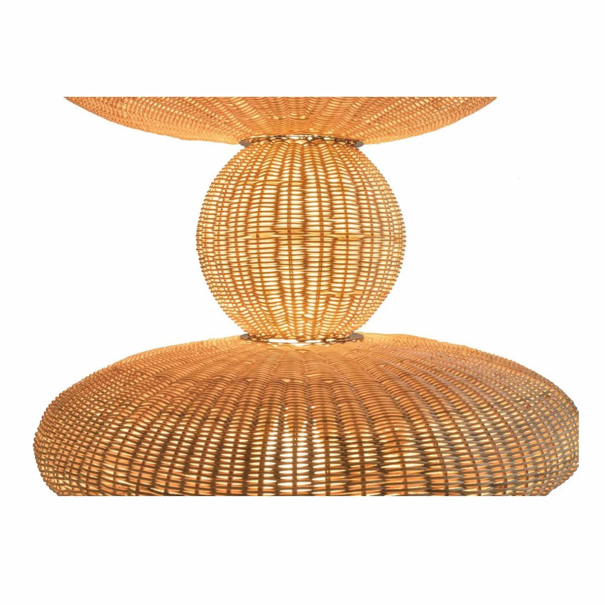 Casa Padrino l¨¢mpara colgante LED de rat¨¢n de lujo natural A. 147 cm - L¨¢mparas colgantes de lujo