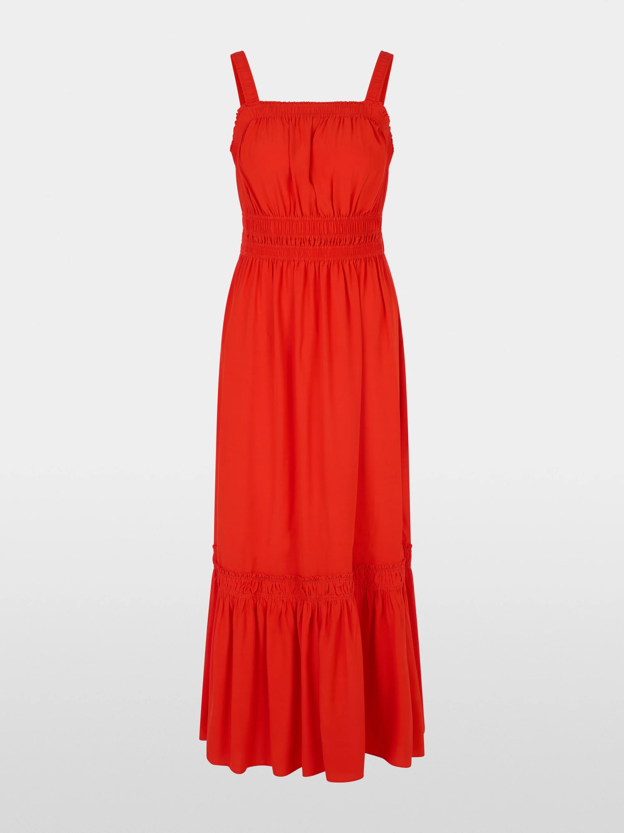 Marc-Cain Unicolour long dress with ruffled hem