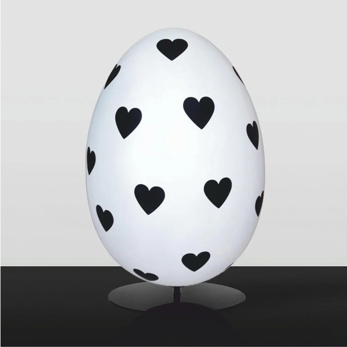 Casa Padrino huevo de pascua decorativo XXL con soporte blanco / negro A. 75 cm - Decoraci¨®n de pascua