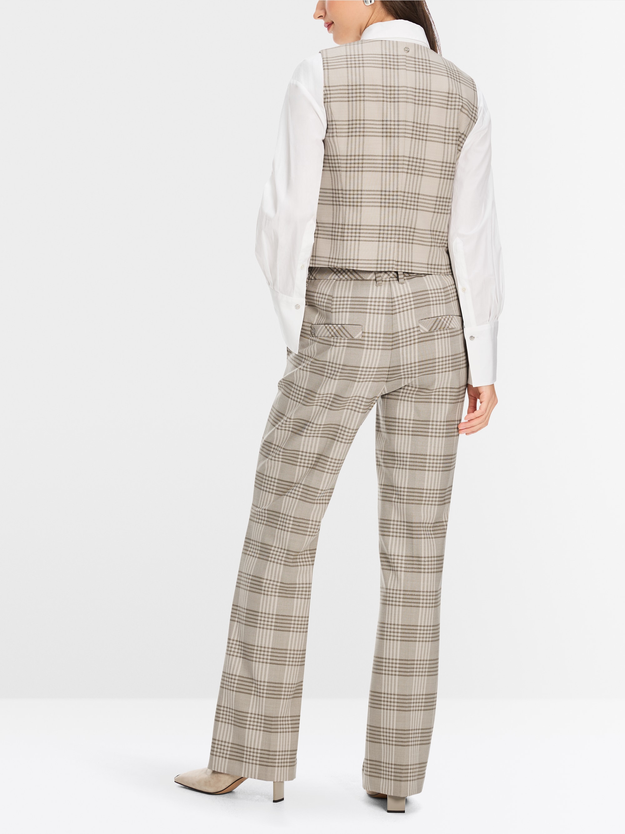 Marc-Cain Check gilet with lurex details