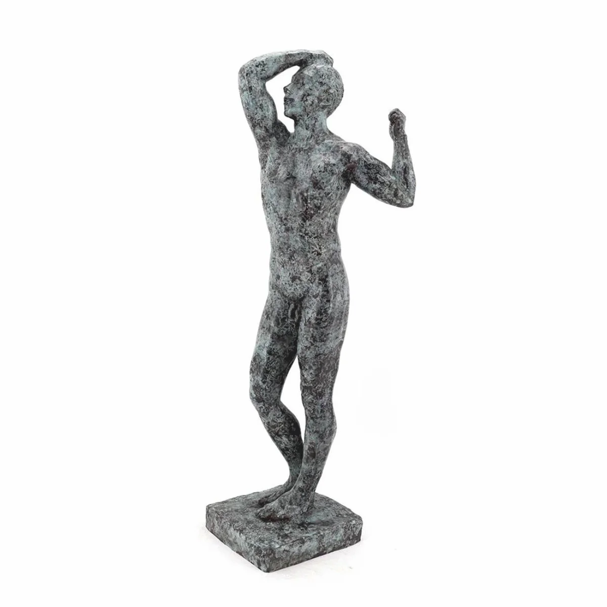 Casa Padrino escultura decorativa de bronce hombre turquesa / negro A. 90 cm - Figura decorativa grande