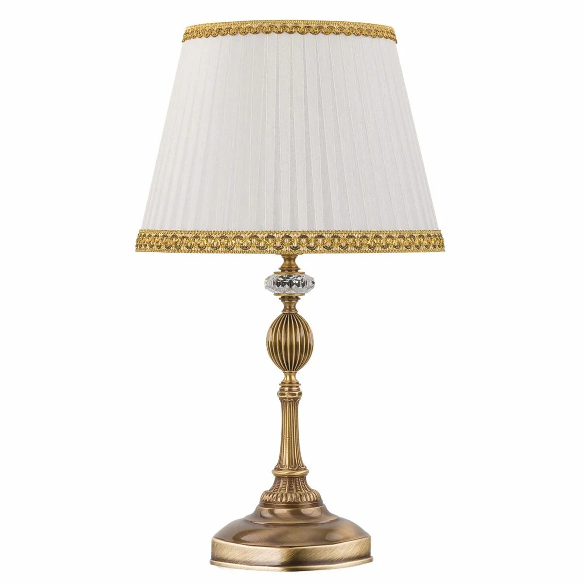 Casa Padrino l¨¢mpara de mesa barroco de lujo lat¨®n con p¨¢tina / blanco / oro A. 51 cm