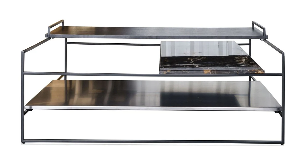 Casa Padrino mesa de centro de lujo negro 100 x 100 x H 39,5 cm - Mesa de Centro de Diseño