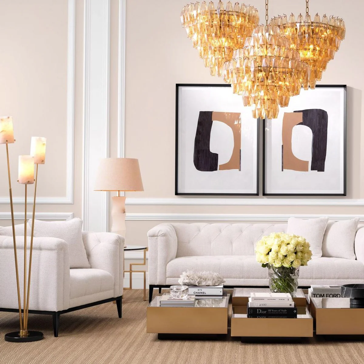 Casa Padrino lámpara de pie de lujo latón antiguo / negro / alabastro Ø 28 x A. 167 cm - Lámpara de pie moderna con base de mármol y pantallas redondas de alabastro - Luces de Lujo