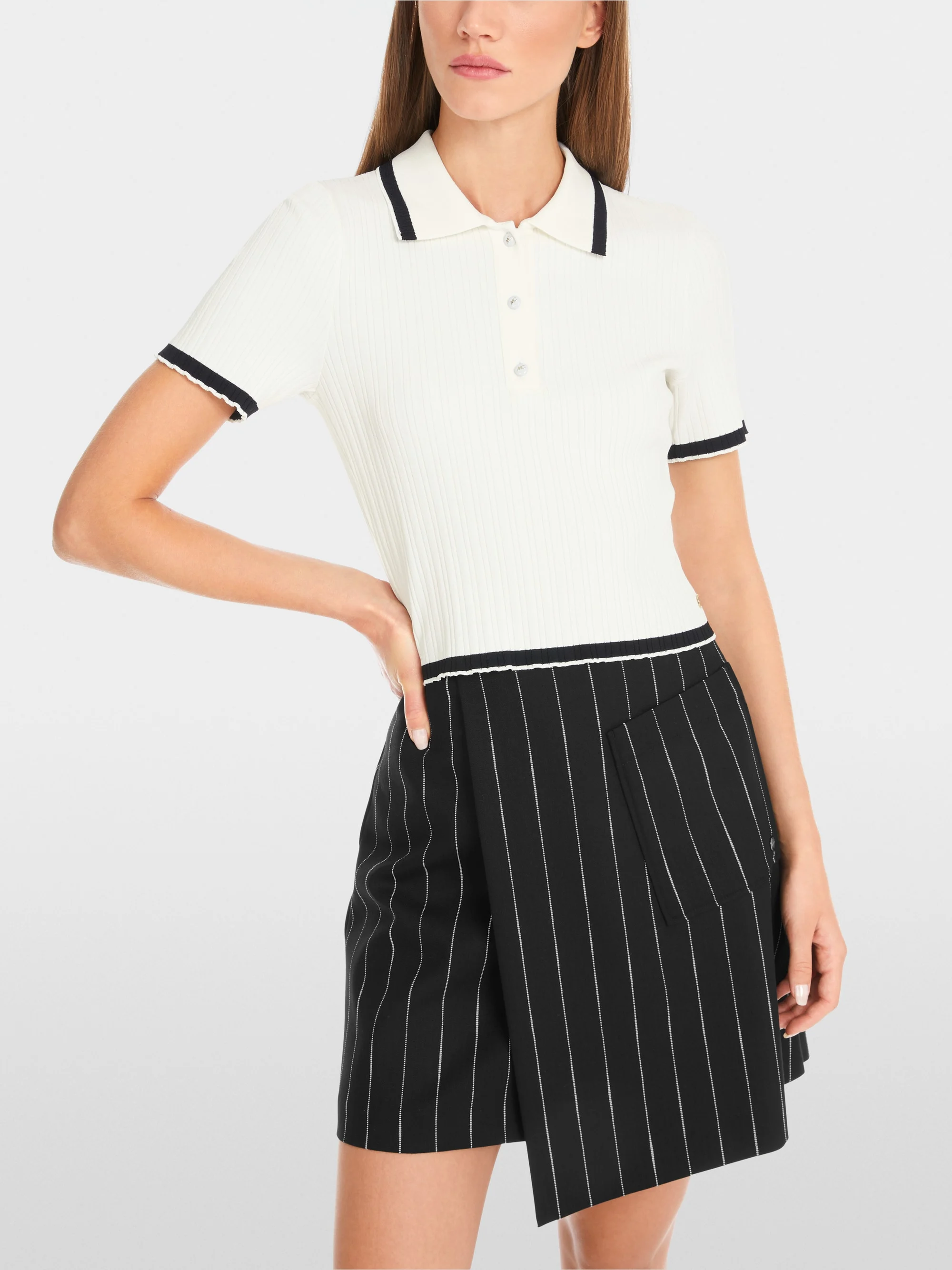 Marc-Cain Rethink Together Cropped Polo Shirt