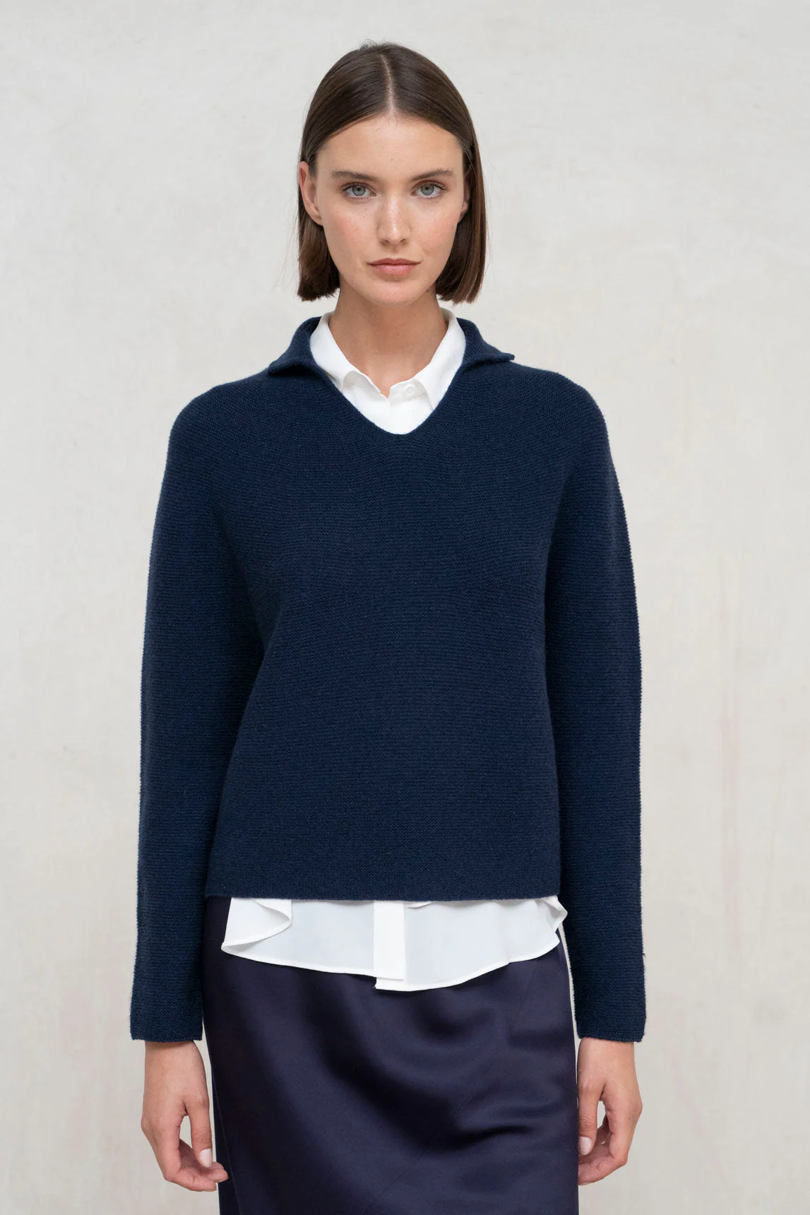 Rivera-spain Jersey lana cashmere Trento azul marino