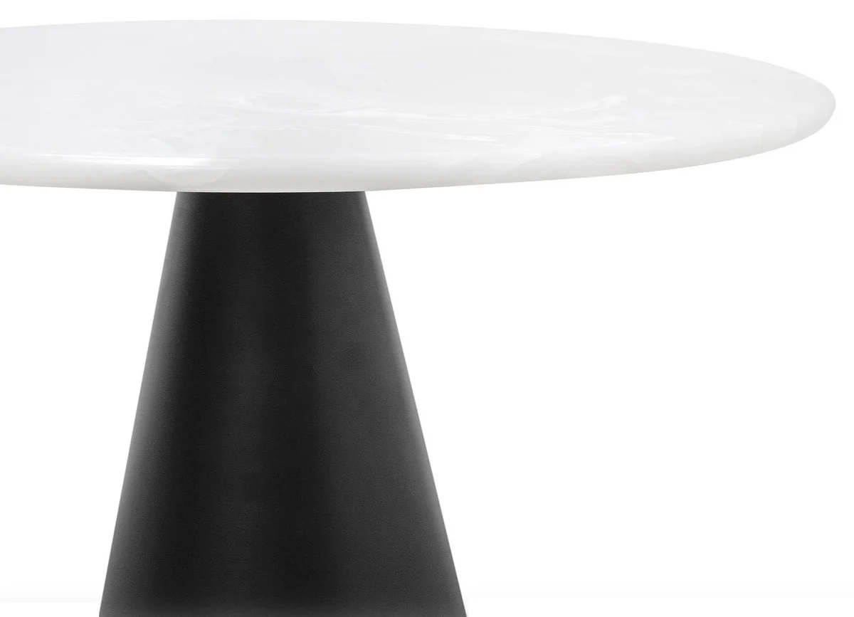 Casa Padrino mesa de sofá de diseño negro / blanco 70 x H. 60 cm - Mesa de Salón