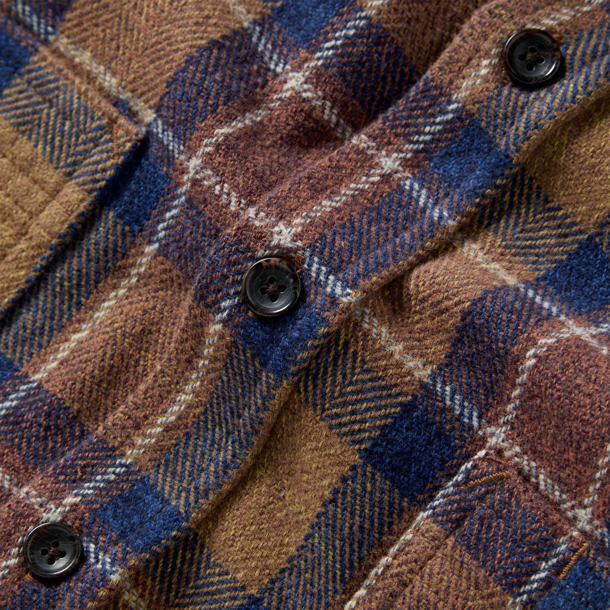 The Utility Shirt in Caramel Jaspe Herringbone Plaid