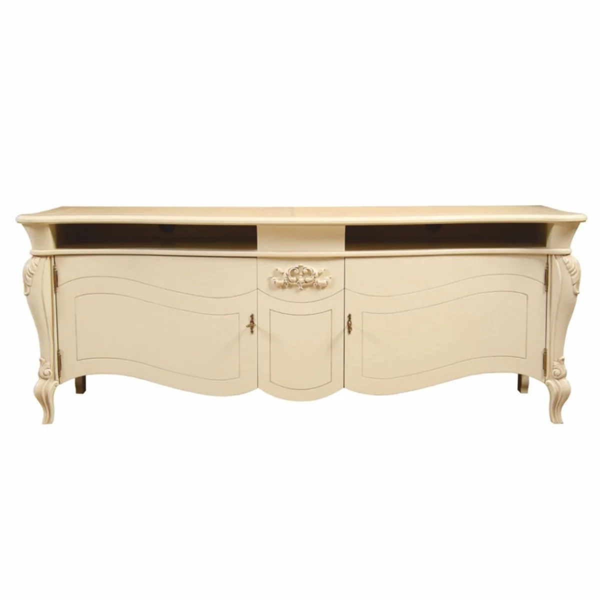 Casa Padrino gabinete de TV barroco de lujo crema 187 cm - Muebles de salón barrocos