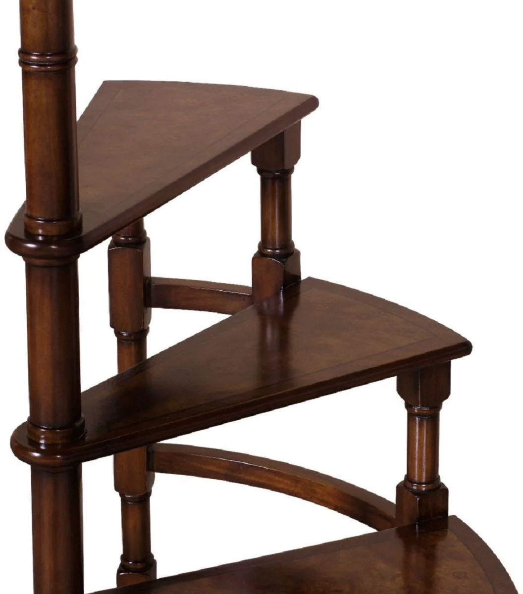 Casa Padrino escalera de biblioteca Art Nouveau de lujo marr¨®n 63 x 46 x A. 157 cm - Escalera de biblioteca de madera maciza - Mobiliario de Oficina Barroco y Art Nouveau - Calidad de Lujo