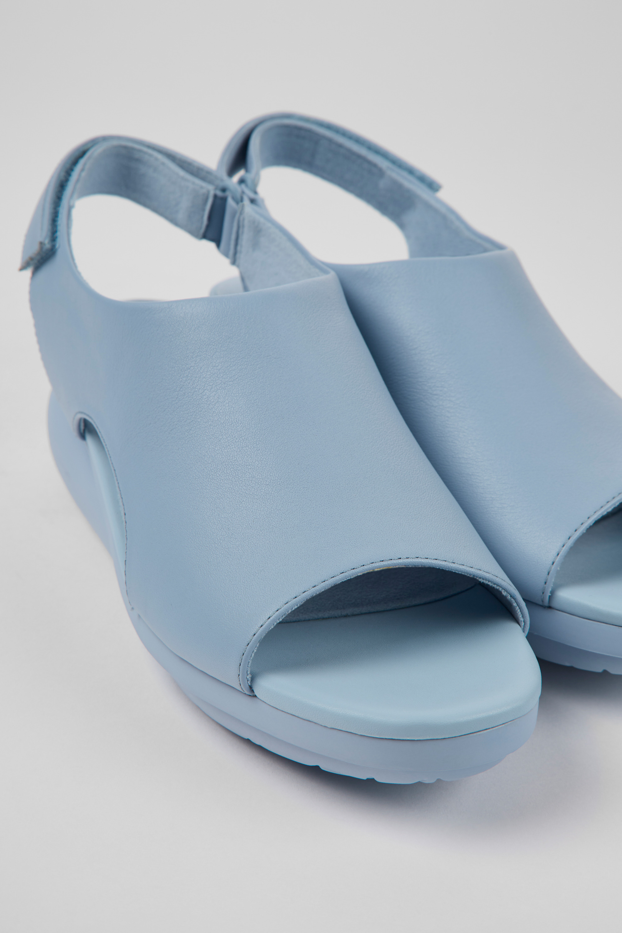 Balloon - Light blue leather sandals for women