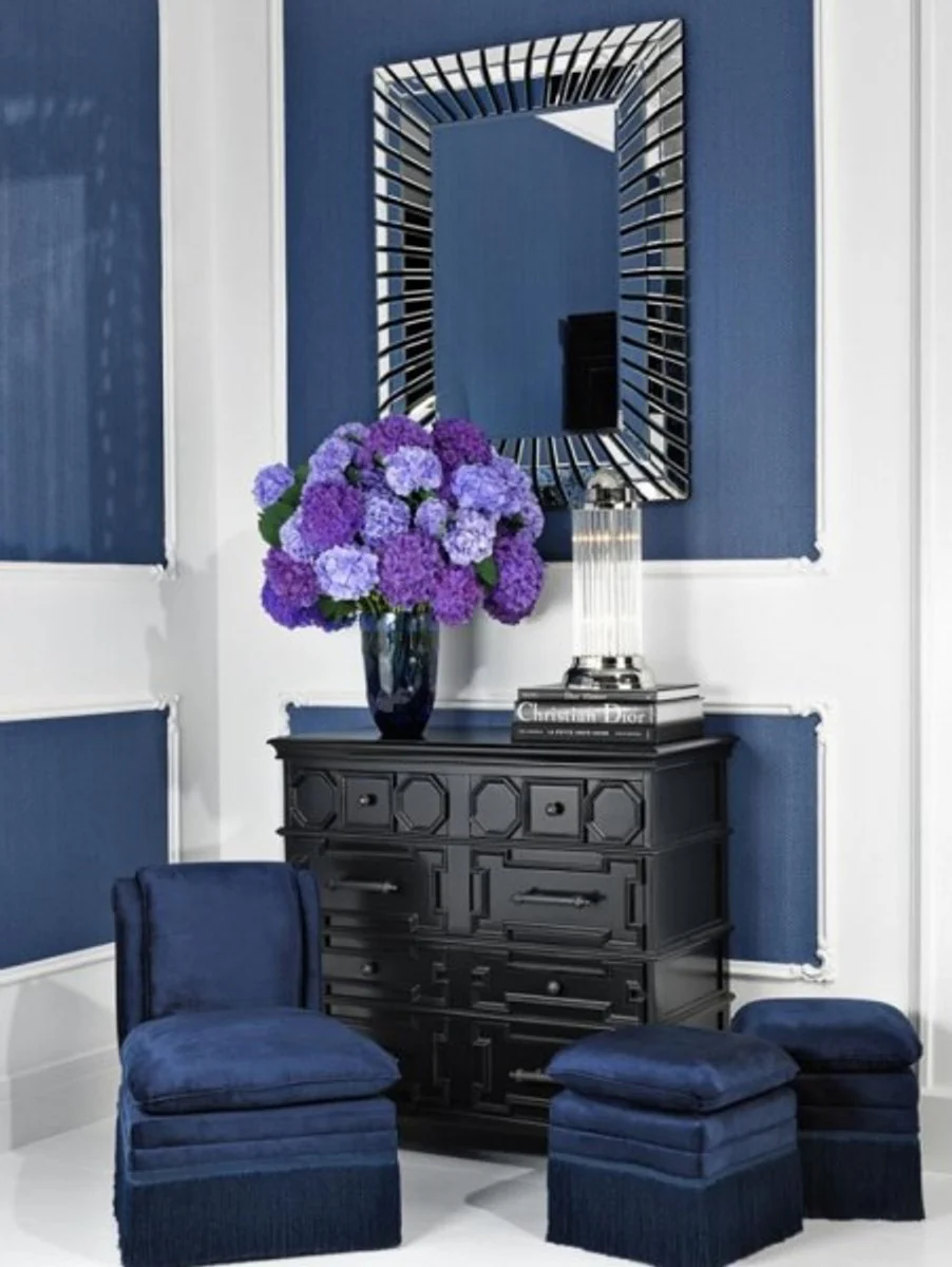 Casa Padrino luxury stool blue 41 x 41 x H. 42 cm - Hotel Stool Furniture