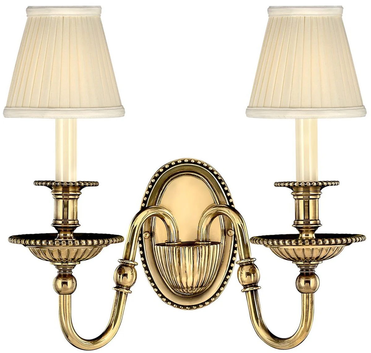 Casa Padrino lámpara de pared doble barroco de latón 34,5 x 19,5 x A. 27,5 cm - Lámpara de pared magnífica de hotel y restaurante en estilo barroco - Calidad de Lujo