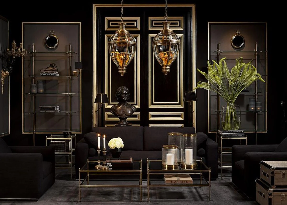 Casa Padrino estanter¨ªa de pared de dise?o lat¨®n antiguo 100 x 41 x H. 240 cm - muebles de sala de lujo