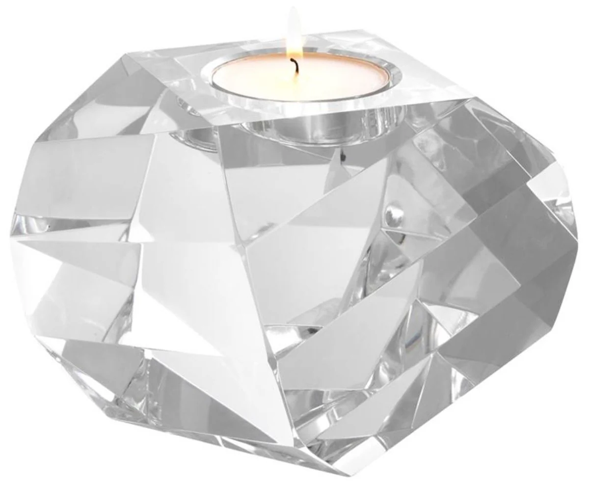 Casa Padrino titular de candelita de lujo 13,5 x 13,5 x H. 12 cm - Accesorios de decoración de cristal