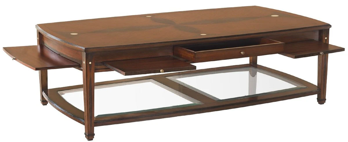Casa Padrino mesa de centro Art Deco de lujo marr¨®n 150 x 84 x A. 45 cm - Mesa de sal¨®n rectangular de madera maciza - Muebles de sal¨®n - Muebles Art Deco de Lujo
