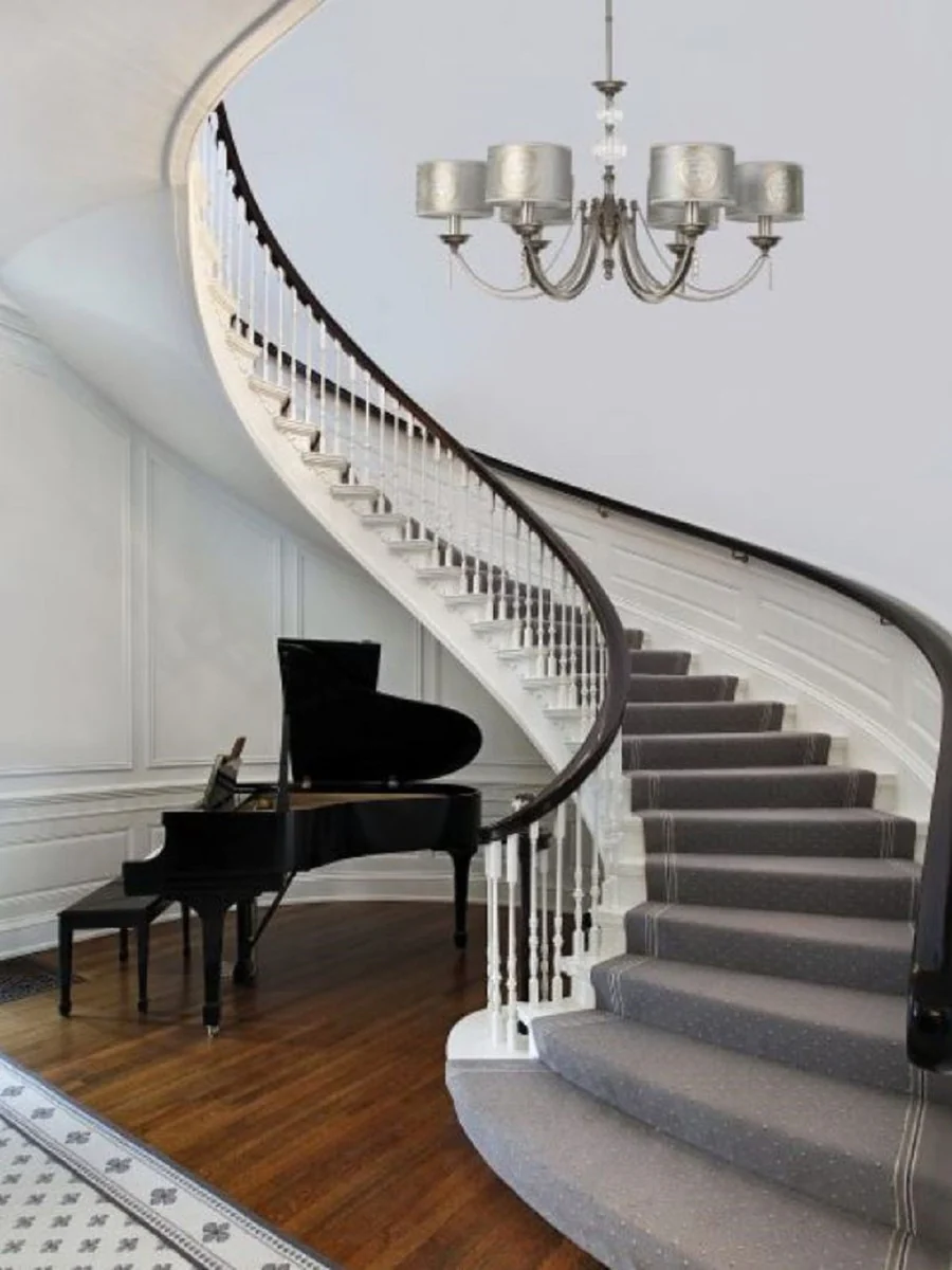 Casa Padrino ara?a de luces barroco de lujo de lat¨®n plata ? 85 cm