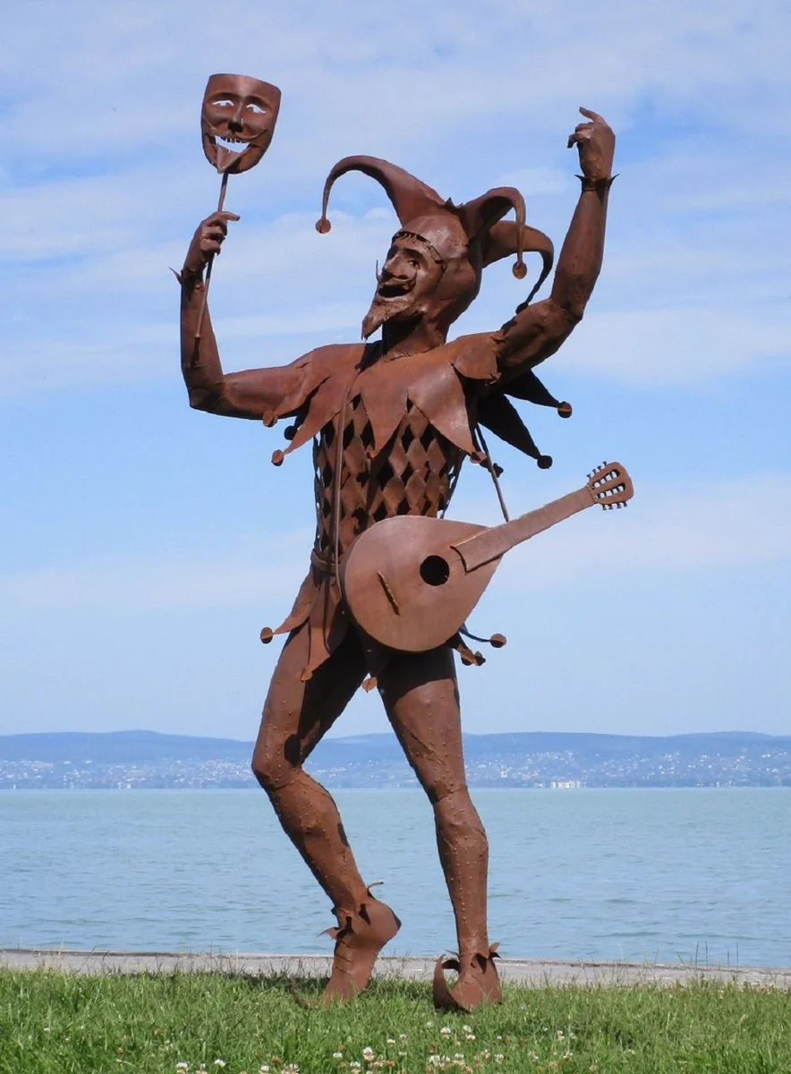 Casa Padrino escultura de buf¨®n decorativa de lujo ¨®xido 101 x 85 x A. 212 cm - Figura de buf¨®n decorativa de jard¨ªn - Escultura de acero - Esculturas de jard¨ªn - Esculturas de metal